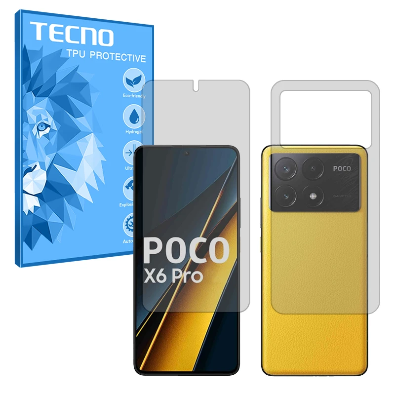 محافظ صفحه نمایش مات تکنو مدل Resistant مناسب برای گوشی موبایل شیائومی Poco X6 Pro به همراه محافظ پشت گوشی