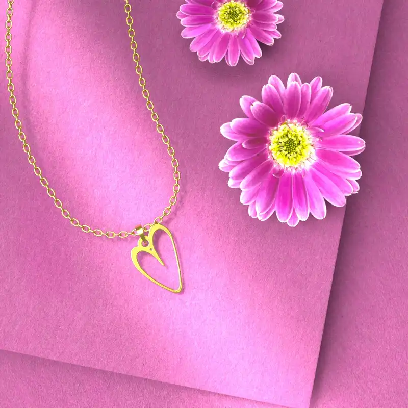 گردنبند طلا 18 عیار زنانه مدوپد مدل قلب کد E3-1-1052