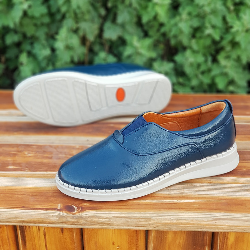 کفش طبی زنانه مدل چرم طبیعی کد 00149t.k رنگ سرمه ای