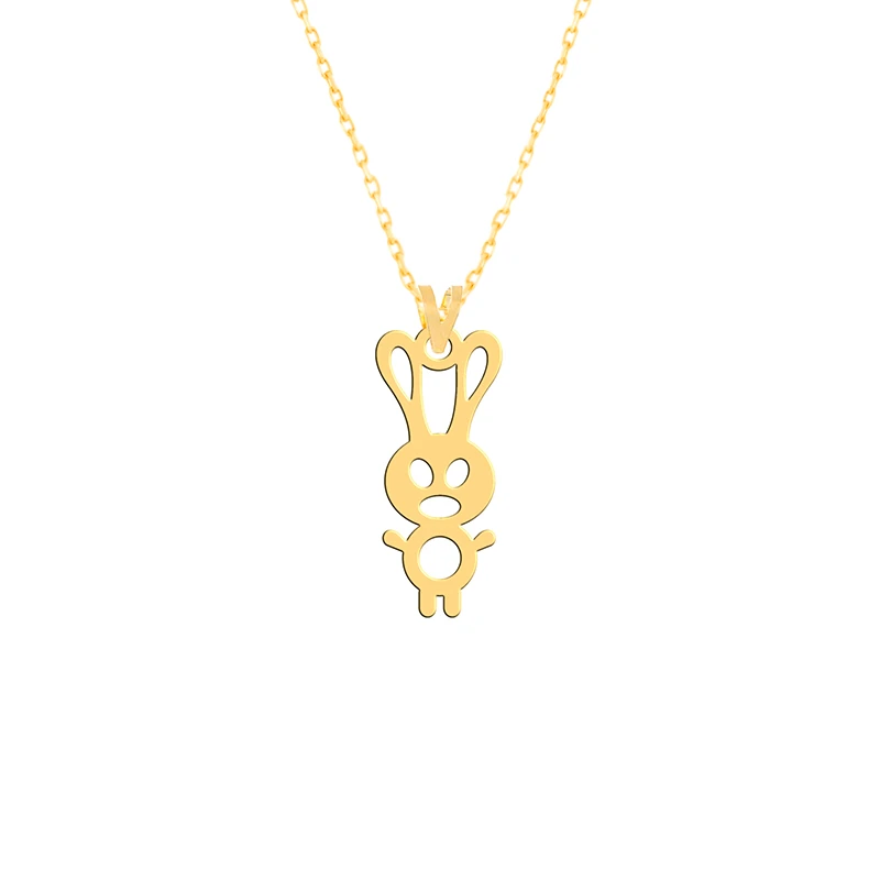گردنبند طلا 18 عیار زنانه فرشته مدل خرگوش  WNLZ-000434