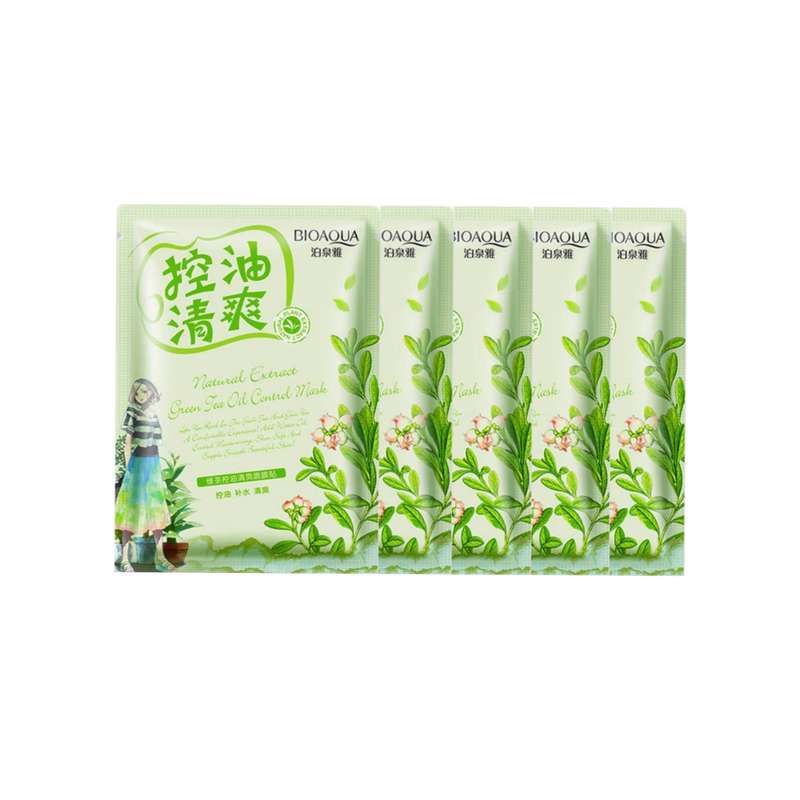 ماسک صورت بایوآکوا مدل چای سبز کد 502 حجم 30 میلی لیتر بسته 5 عددی ماسک صورت بایوآکوا مدل چای سبز کد 502 حجم 30 میلی لیتر بسته 5 عددی