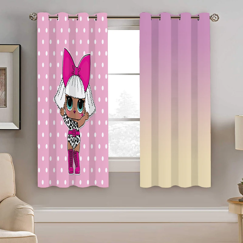 پرده نیروانا طرح عروسک دخترونه مدل مخمل کد 4422 سایز 140×200 سانتی متر