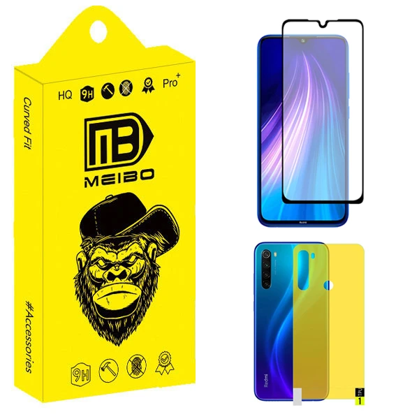 محافظ صفحه نمایش سرامیکی مات میبو مدل Flexible مناسب برای گوشی موبایل شیائومی Redmi Note 8 به همراه محافظ پشت گوشی