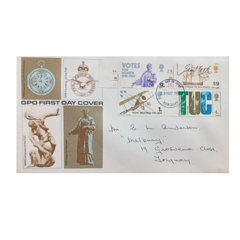 تمبر یادگاری مدل پاکت مهر روز انگلستان مجموعه 4 عددی