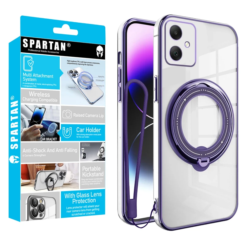 کاور اسپارتان مدل Ring Stand Strap مناسب برای گوشی موبایل سامسونگ Galaxy A06 به همراه بند