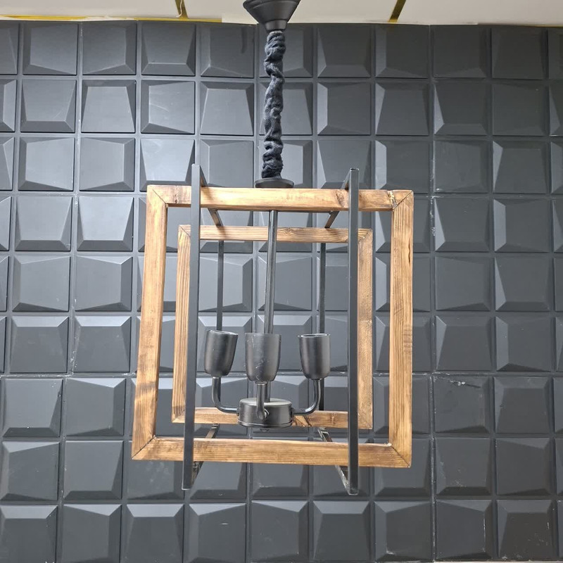 لوستر 4 شعله شاهان تک مدل wood.20