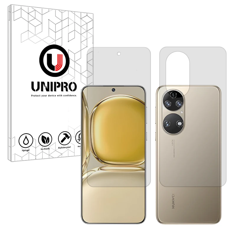 محافظ صفحه نمایش شفاف یونی پرو مدل 5 Star مناسب برای گوشی موبایل هوآوی P50 Pro به همراه محافظ پشت گوشی