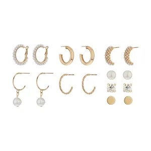 گوشواره زنانه مدل هارمونی مجموعه 8 عددی