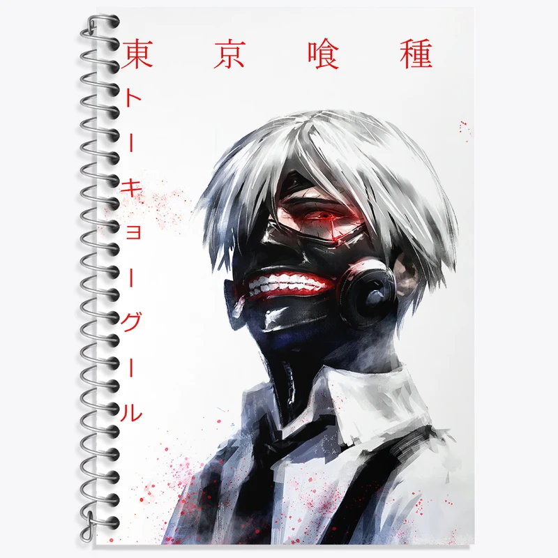 دفتر زبان 50 برگ خندالو مدل دو خط طرح انیمه توکیو غول (Tokyo Ghoul) کد N4979