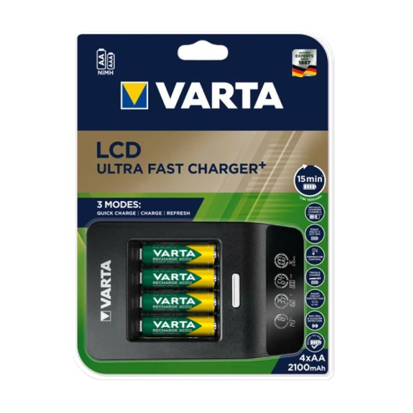 شارژر باتری وارتا مدل LCD ULTRA FAST CHARGER