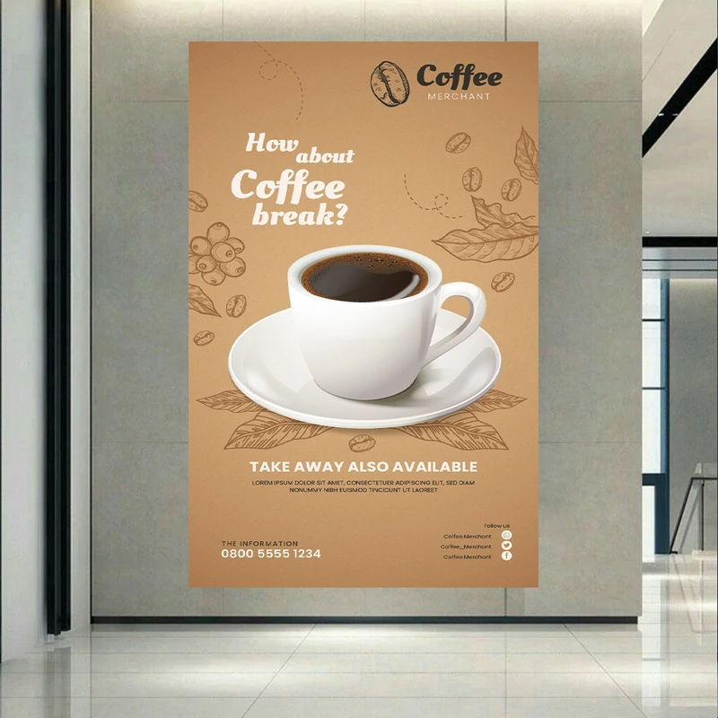 پوستر طرح مخمل coffee break2 کد AR302994