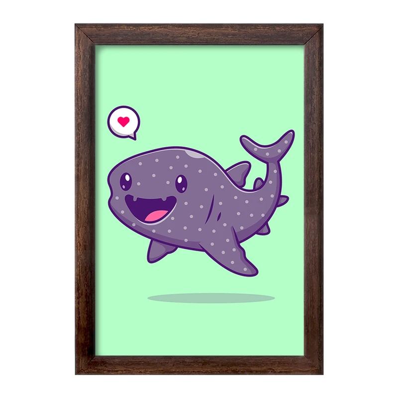 تابلو خندالو طرح حیوانات بامزه ماهی لجن خوار کد 29679