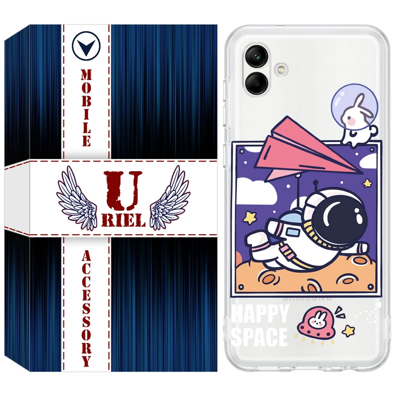 کاور یوریل مدل Clear کد 22 طرح فضانورد مناسب برای گوشی موبایل سامسونگ Galaxy A04e