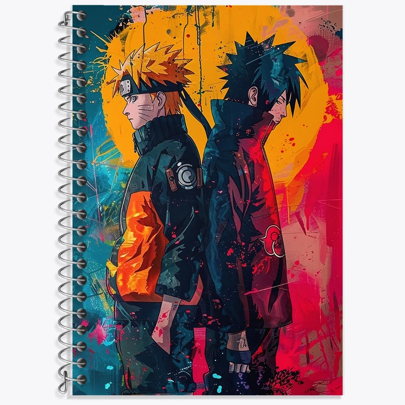 دفتر زبان 50 برگ خندالو مدل سه خط طرح انیمه ناروتو (Naruto) کد F5572