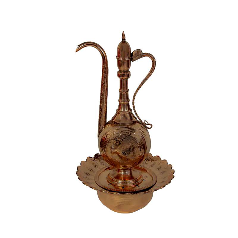 ست گلاب پاش و لگن مسی  کد S-4068