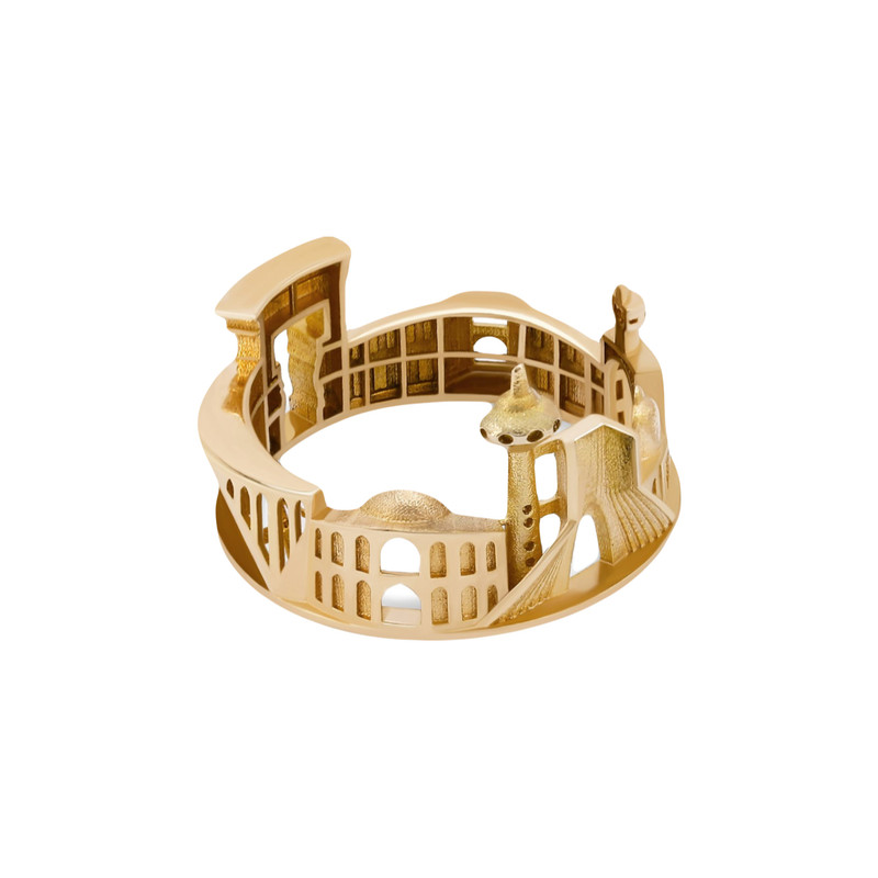 انگشتر طلا 18 عیار زنانه تاج مدل ایران سایز 59