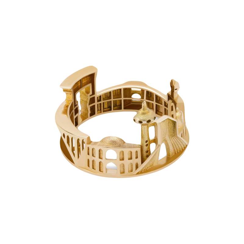 انگشتر طلا 18 عیار زنانه تاج مدل ایران سایز 59 انگشتر طلا 18 عیار زنانه تاج مدل ایران سایز 59