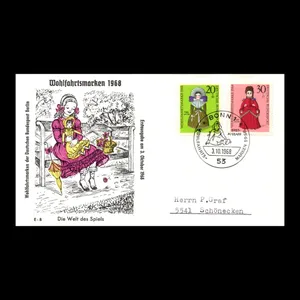 تمبر یادگاری آلمان مدل پاکت مهر روز مجموعه 2 عددی 