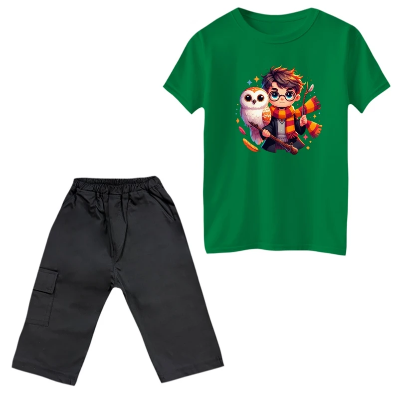 ست تی‌شرت و شلوارک پسرانه مدل هری پاتر کد 10