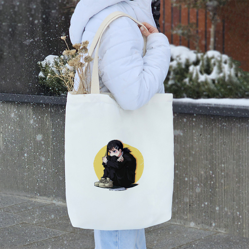 ساک خرید خندالو مدل کوبنی انیمه مرد اره ای کد 1456