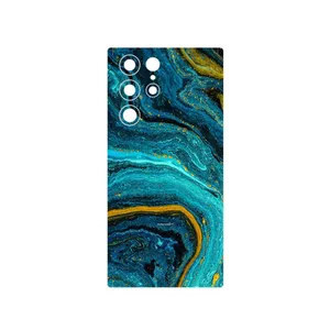 MAHOOT Turquoise marblewith golden streaks Cover Sticker for Samsung Galaxy S22 Ultra 5G