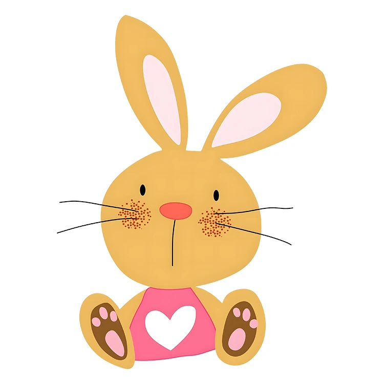 استیکر پارچه و لباس پاد آفرین مدل کارتونی کیوت خرگوش بامزه کد S5211