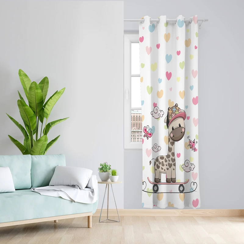 پرده طرح کودک مدل مخمل پانچی کد L 1038 Z سایز 140x200 سانتی متر