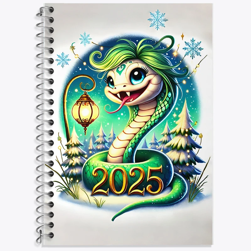 دفتر لغت 50 برگ خندالو طرح سال مار 2025 میلادی کد F7550