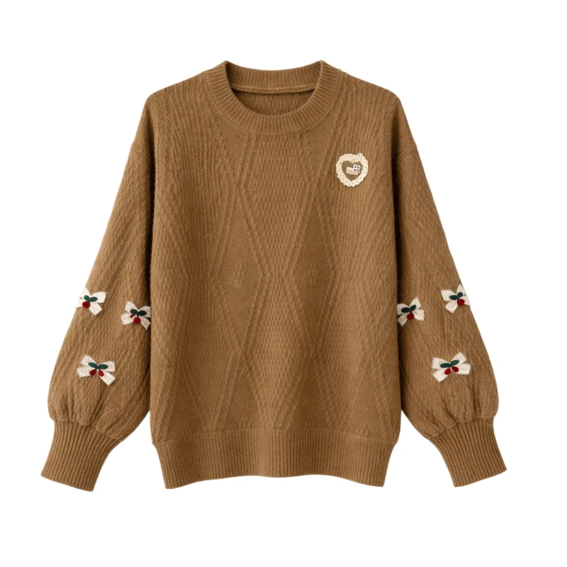 پلیور یقه گرد زنانه مدل cute-stra9917