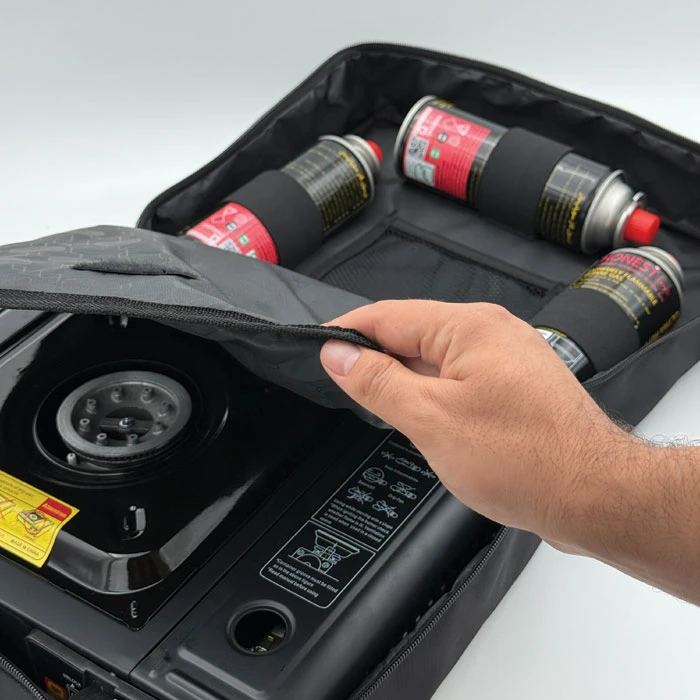 عکس شماره 4 : اجاق گاز سفری مدل vilocamp به همراه کیف و کپسول مجموعه 5 عددی