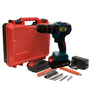 دریل پیچ گوشتی شارژی چکشی سه نظام فلزی 13 میلیمتر 168 ولت جاب مدل JB-168 PRO MAX مجموعه 40 عددی