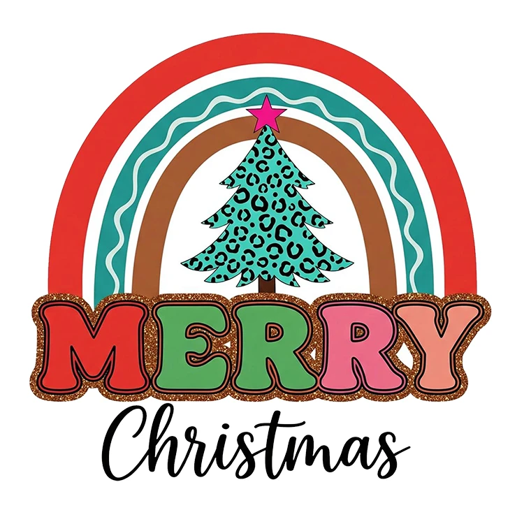 استیکر پارچه و لباس پاد آفرین مدل کریسمس مبارک کد S3078