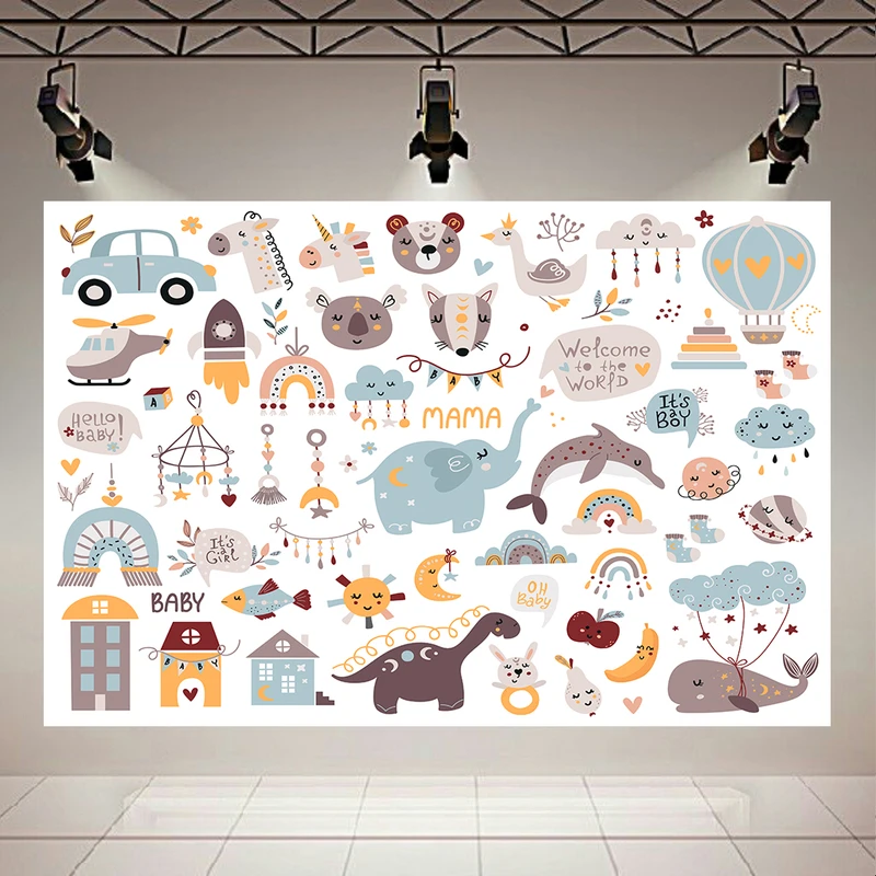 تابلو بوم طرح کودکانه مدل حیوانات کد AR304639