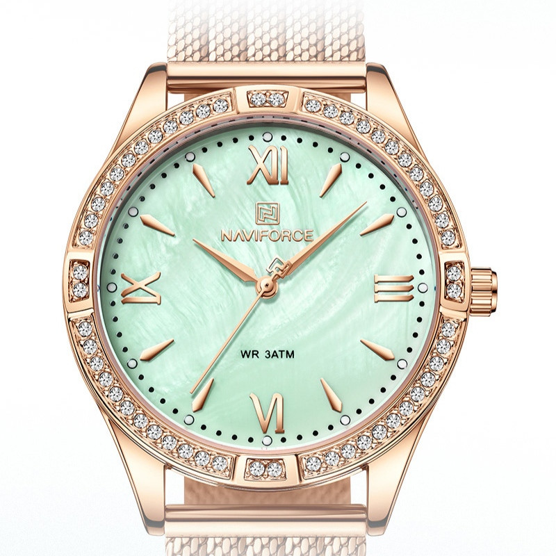 ساعت مچی عقربه ای زنانه نیوی فورس مدل نگین کد NF5028