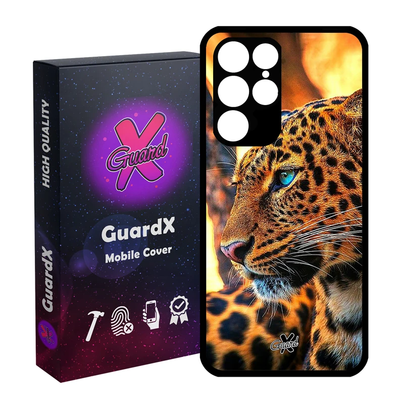 کاور گارد ایکس طرح پلنگ مدل Glass10237 مناسب برای گوشی موبایل سامسونگ Galaxy S22 Ultra