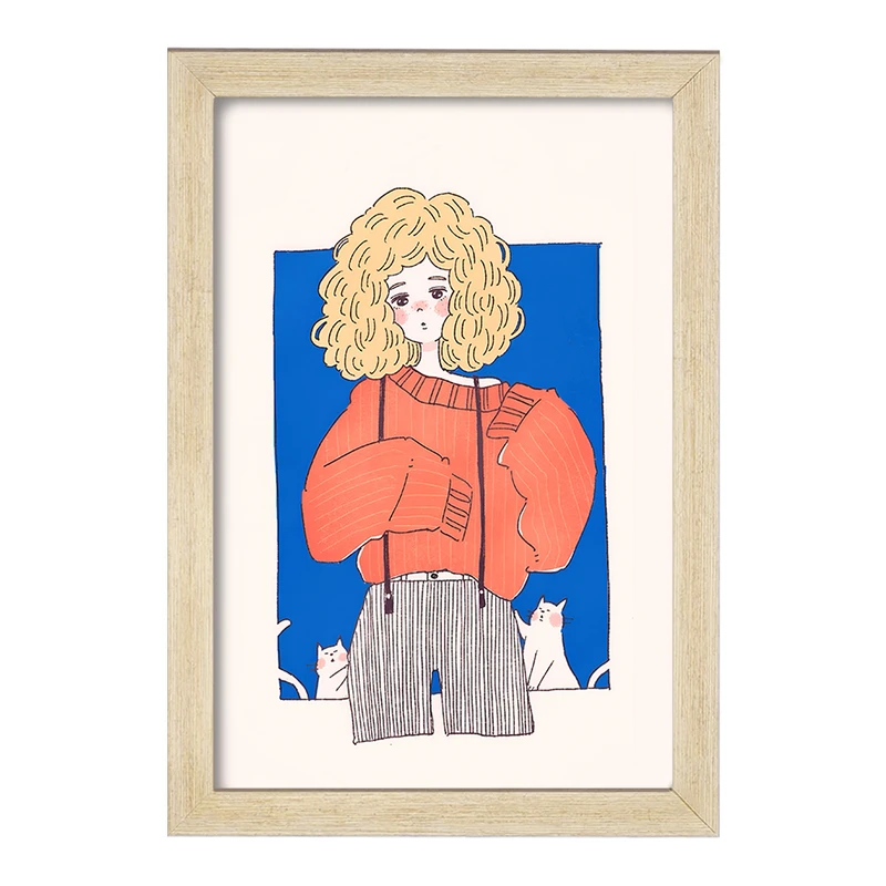 تابلو خندالو مدل دختر و گربه های بامزه کد F7380