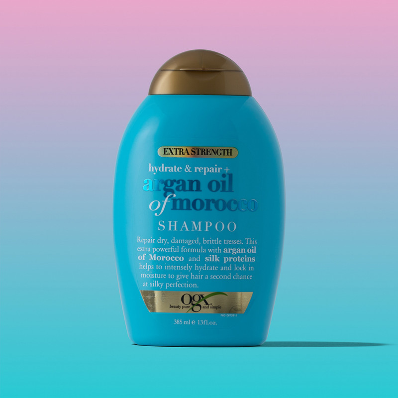 شامپو تقویت کننده مو او جی ایکس مدل Extra Strength Argan Oil حجم 385 میلی لیتر