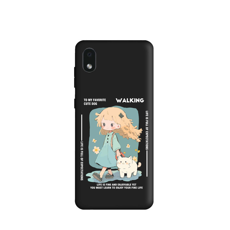 کاور قاب گارد طرح دختر و گربه کد a4460 مناسب برای گوشی موبایل سامسونگ Galaxy A01 Core