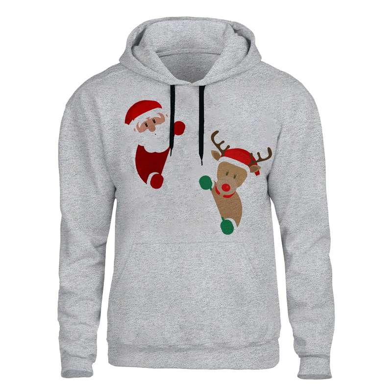 هودی زنانه مدل کریسمس کد ZJJ55 رنگ طوسی