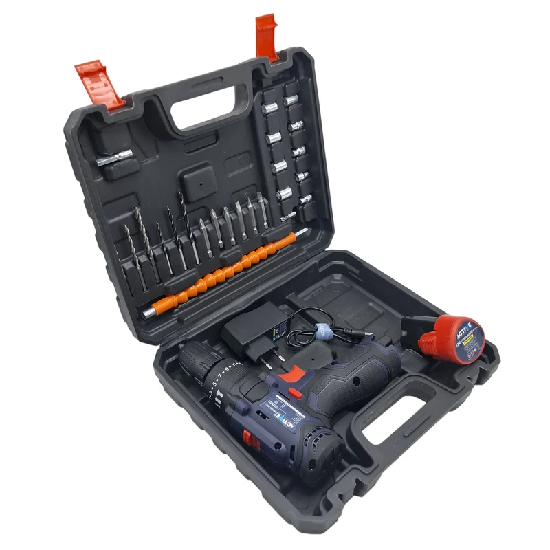  دریل چکشی شارژی صنعتی 10 میلی متری 12 ولت اکتیو مدل AC_3112BR کد 31 مجموعه 28 عددی
