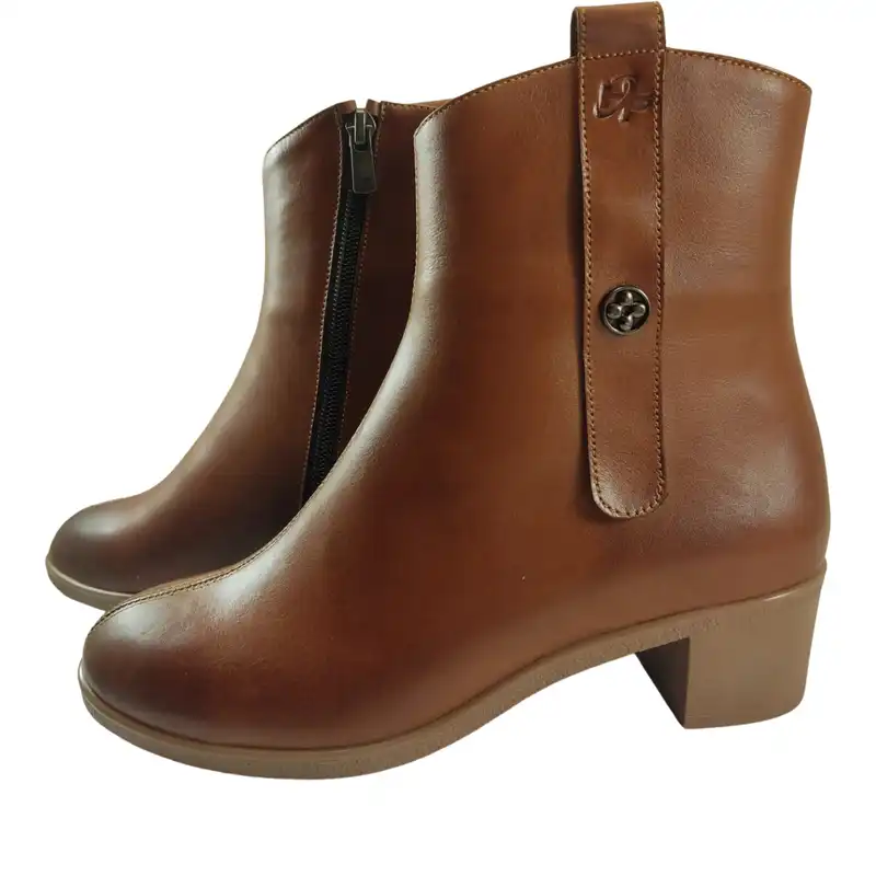 نیم بوت زنانه مدل چرم طبیعی کد 676.1