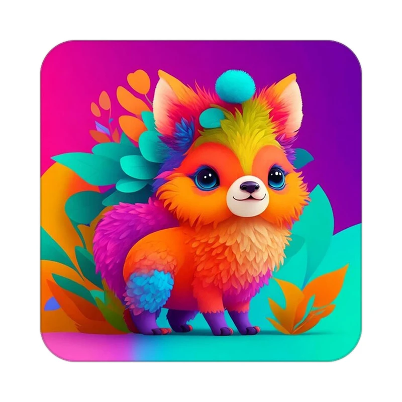 زیر لیوانی کاکتی طرح حیوانات رنگی مدل mp26695