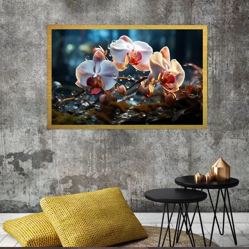 تابلو بکلیت طرح طبیعت و گل مدل قاب شاسی T-S8660