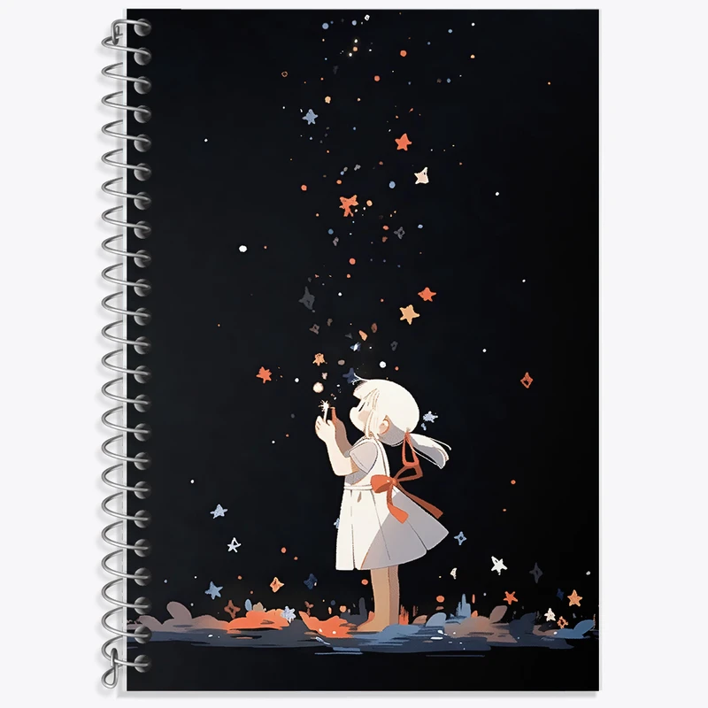 دفتر زبان 50 برگ خندالو مدل سه خط طرح دختر و ستاره کد F7281