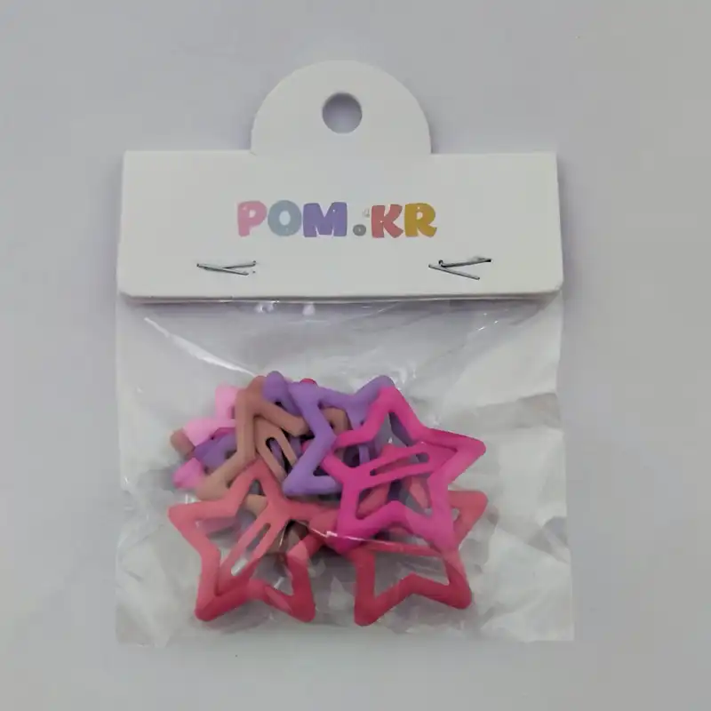 گیره مو زنانه مدل تق تقی ستاره کد 01 مجموعه 10 عددی