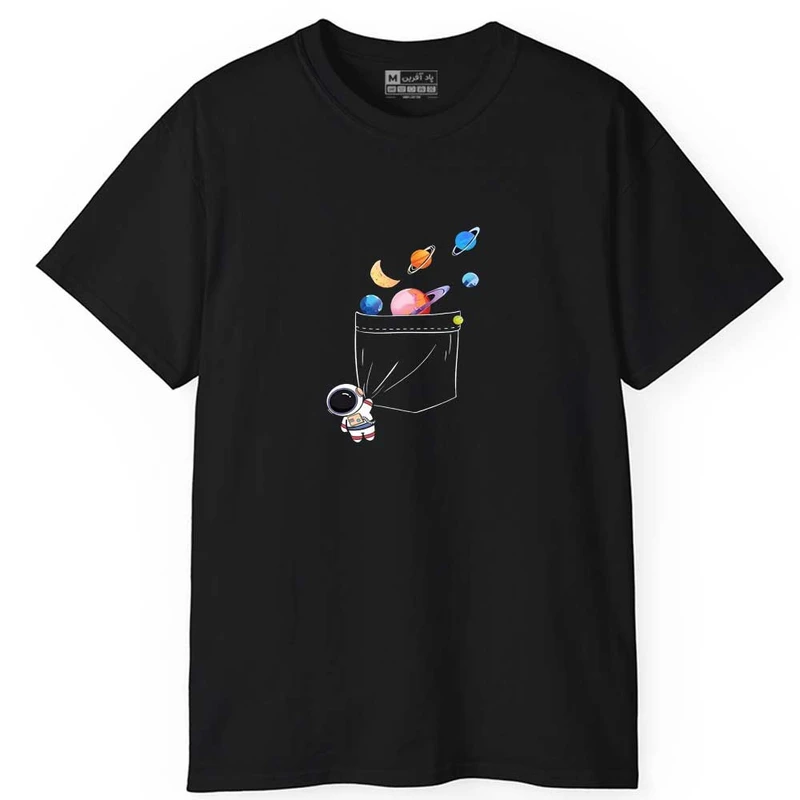 تی شرت آستین کوتاه مردانه پاد آفرین مدل اسپرت طرح فضانورد کد 0241