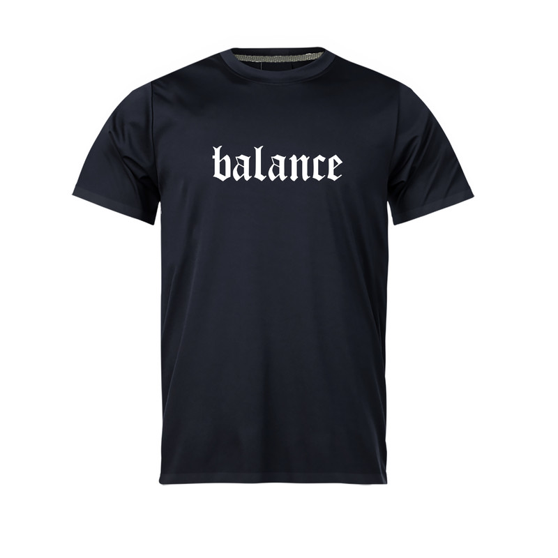 تی شرت آستین کوتاه مردانه مدل balance_N1_0103 رنگ مشکی