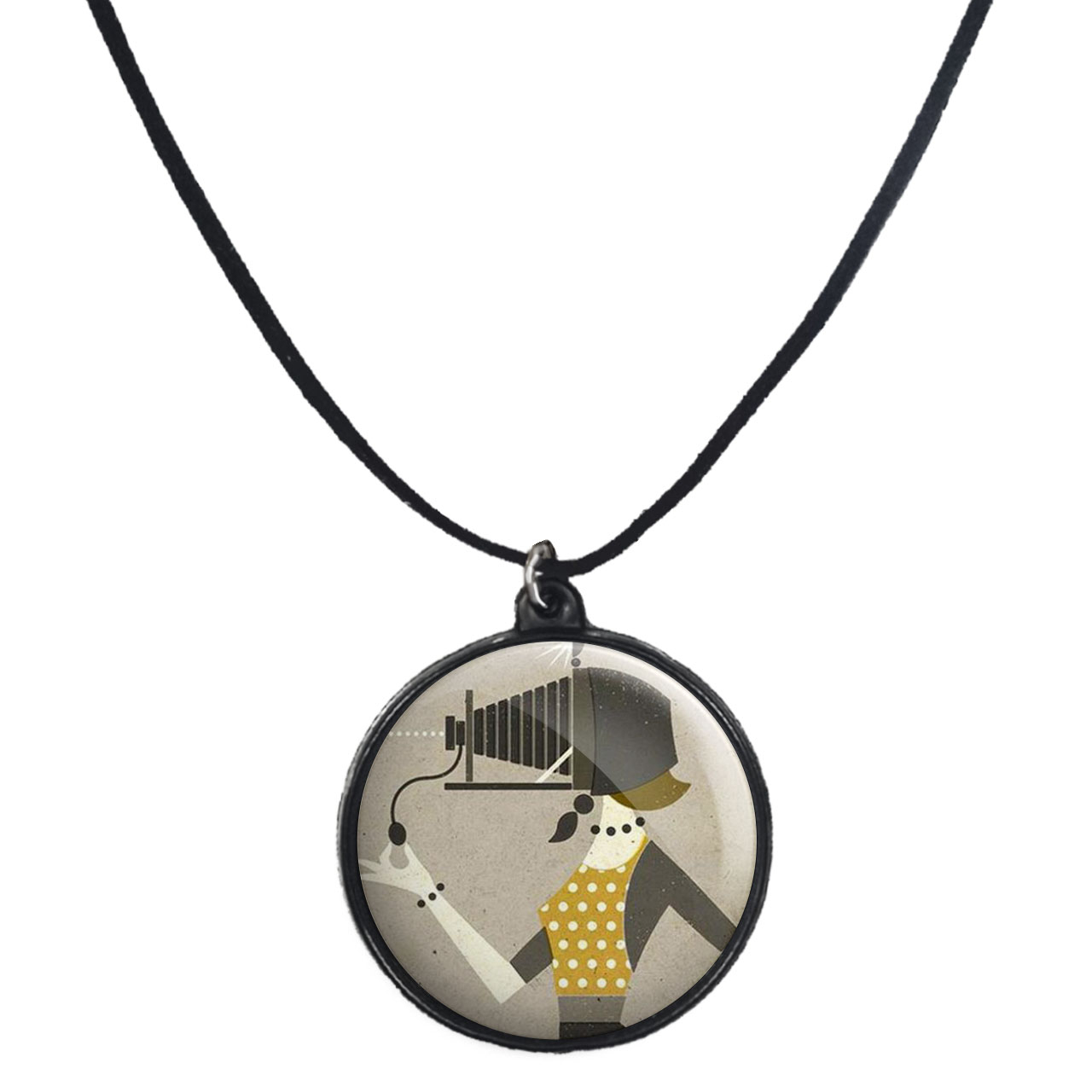 گردنبند پرمانه طرح عکاس کد pmb.5216 مدل دو طرفه