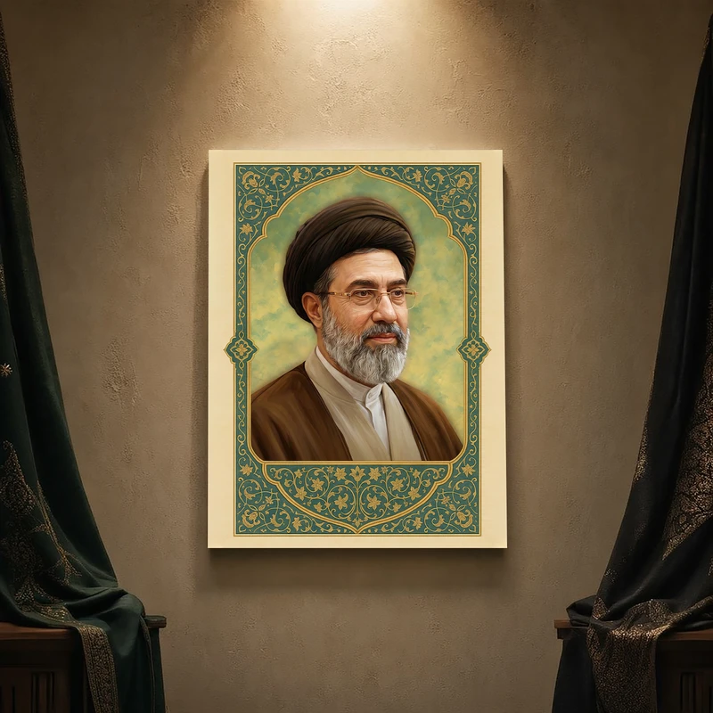 تابلو شاسی مدل مذهبی طرح رهبر امام سید مجتبی خامنه‌ای کد 495SM
