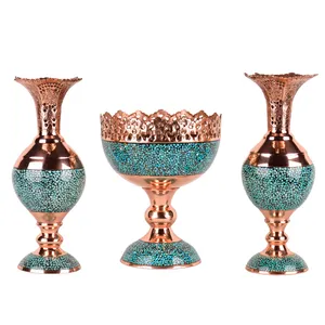 ست 3 تکه آجیل خوری و سنبلدان فیروزه کوبی هنرلوکس کد FA20